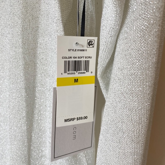 1. STATE metallic lurex off the shoulder knit top NWT medium - Picture 4 of 6